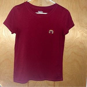🌻 3 for $15! 🌻 Joe Boxer Maroon T-Shirt with Rainbow Decal- Size Kids Large